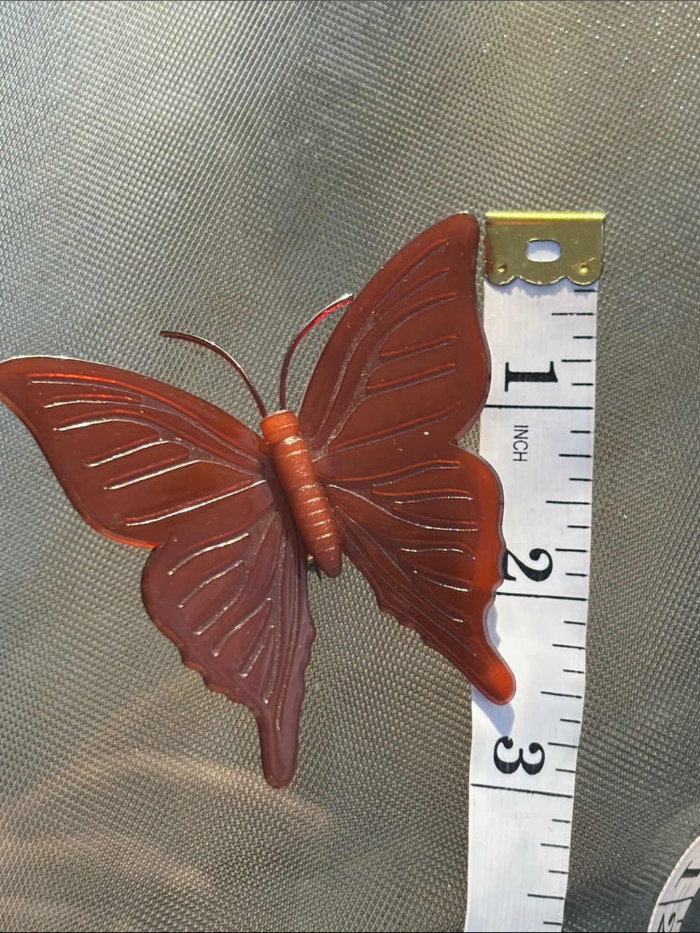Vintage Ketty Dalsgaard Danish Caramel Color Celluloid Butterfly Pin Brooch - Picture 5 of 5